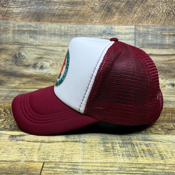 Idaho Fish And Game Beaver Brigade Mens Trucker Hat Maroon Snapback Baseball Cap - Picture 3 of 7